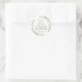 Monogram Groene Toppers Voor Trouwfeest Ronde Sticker (Tas)
