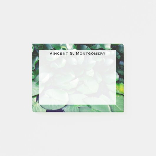 Monogram Groene Waterlelie Vijver Post-it® Notes (Voorkant)