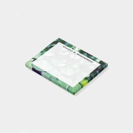 Monogram Groene Waterlelie Vijver Post-it® Notes (Schuin)