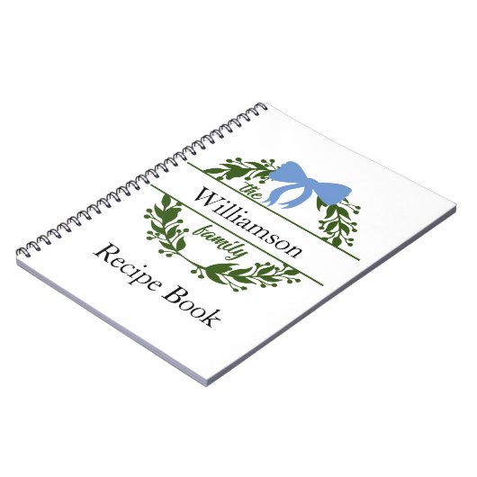 Monogram Groene Weer Familienaam Recipe Multomap Notitieboek (Linkerzijde)
