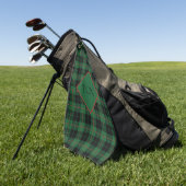 Monogram Groene Zwarte Rode Schotse Ruit Golfhanddoek (Groen)