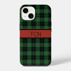Monogram Groene Zwarte Rode Tartan Schotlandse rui iPhone 14 Hoesje