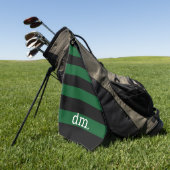 Monogram Groene & Zwarte Streep Golf Handdoek met (Groen)