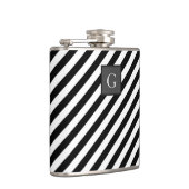 Monogram Groomsman Best Man Black White Stripe Heupfles (Rechts)