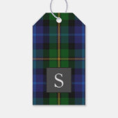 Monogram Groomsman Best Man BlueGreen Smith Tartan Cadeaulabel (Voorkant)