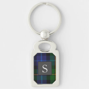 Monogram Groomsman Best Man BlueGreen Smith Tartan Sleutelhanger