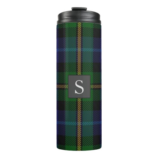 Monogram Groomsman Best Man BlueGreen Smith Tartan Thermosbeker (Voorkant)