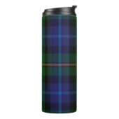 Monogram Groomsman Best Man BlueGreen Smith Tartan Thermosbeker (Gedraaid links)