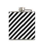 Monogram Groomsman Best Man Zwart Wit Streep Heupfles (Achterkant)