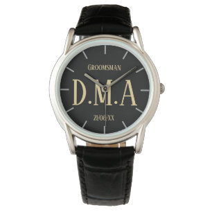 Monogram Groomsman Bestman Father Groom Bride Horloge