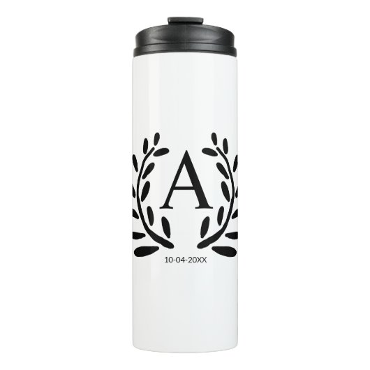 MONOGRAM GROOMSMAN JAAR DATUM NAAM CADOU THERMOSBEKER (Voorkant)