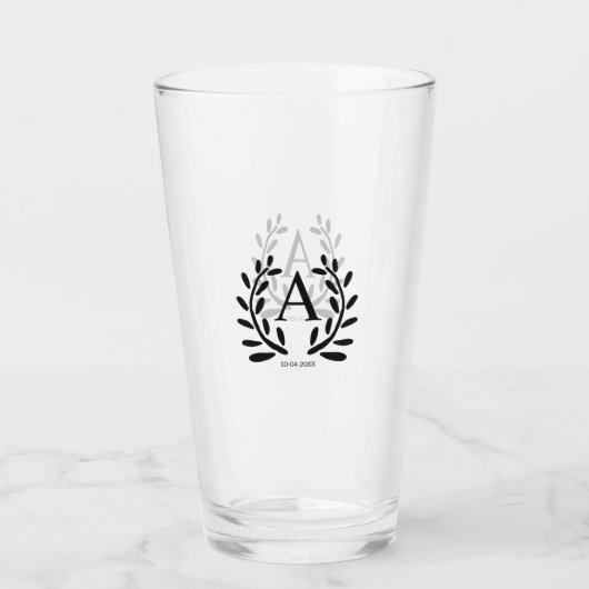 MONOGRAM GROOMSMAN TOEVOEGEN JAAR DATUM NAAM GESCH GLAS (Achterkant)