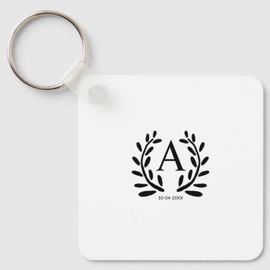 MONOGRAM GROOMSMAN TOEVOEGEN JAAR DATUM NAAM GESCH SLEUTELHANGER (Voorkant)