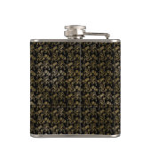 Monogram Groomsmen Best Man Black Gold Lion Damask Heupfles (Achterkant)