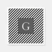 Monogram Groomsmen Best Man Father Groom Stripes Servet (Voorkant)
