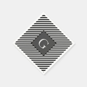 Monogram Groomsmen Best Man Father Groom Stripes Servet