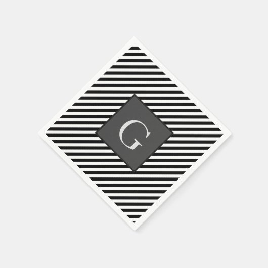 Monogram Groomsmen Best Man Father Groom Stripes Servet (Hoek)