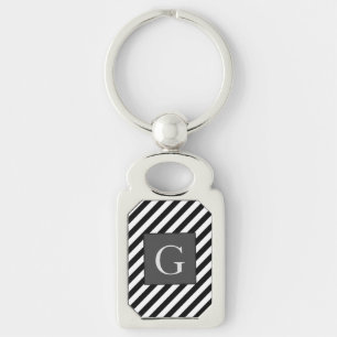 Monogram Groomsmen Best Man Father Groom Stripes Sleutelhanger