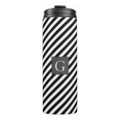 Monogram Groomsmen Best Man Father Groom Stripes Thermosbeker (Voorkant)