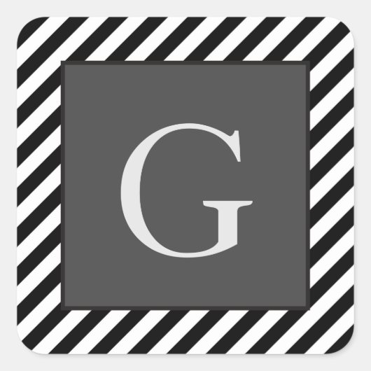 Monogram Groomsmen Best Man Father Groom Stripes Vierkante Sticker (Voorkant)