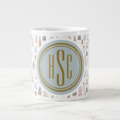 Monogram, Groot 20oz. Rustieke Winterbomen Grote Koffiekop (Voorkant)