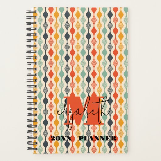 Monogram Groovy mod patroon Planner (Voorkant)