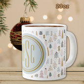 Monogram, grote 20oz. Rustieke winterbomen Koffiekop