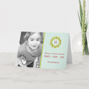 Monogram Grote Kerstmis/ Vakantiedag Fotokaarten Feestdagen Kaart