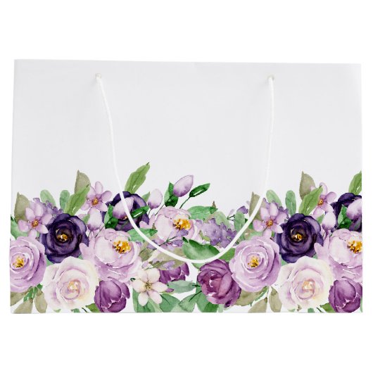 Monogram grote Paarse en lavender Rozen Groot Cadeauzakje (Achterkant)