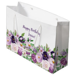 Monogram grote Paarse en lavender Rozen Groot Cadeauzakje
