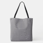 Monogram, Grote Zwarte Witte Buffalo Check 18" Tote Bag (Achterkant)