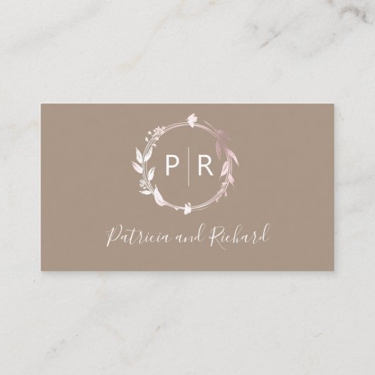 Monogram Grullo Wedding RSVP Enclosure Kaart (Achterkant)