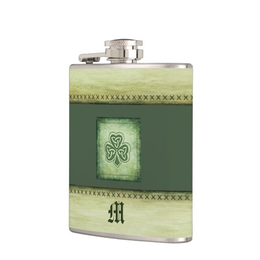  monogram grundge Irish shamrock Heupfles (Links)