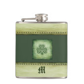 monogram grundge Irish shamrock Heupfles (Voorkant)