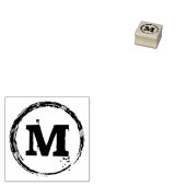 Monogram grunge cirkel rubberstempel (Gestempeld)