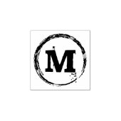 Monogram grunge cirkel rubberstempel (Afrduk)