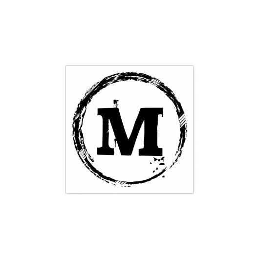 Monogram grunge cirkel rubberstempel (Afrduk)