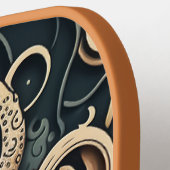 Monogram Grunge Goud Zwart Gepersonaliseerde Octop Pickleball Paddle (Links Detail)