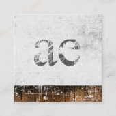 Monogram Grunge Texture Wood Rustic Trim Vierkante Visitekaartje (Voorkant)