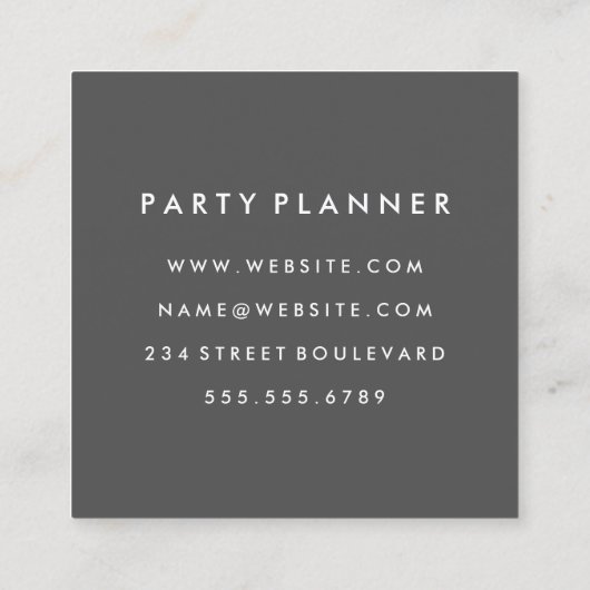 Monogram Grunge Textuur Vierkante Visitekaartje (Achterkant)