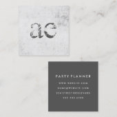 Monogram Grunge Textuur Vierkante Visitekaartje (Voorkant / Achterkant)