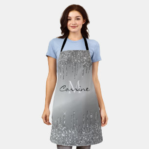 Monogram Gunmetal Driving Glitter Metallic Name Schort