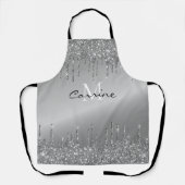 Monogram Gunmetal Driving Glitter Metallic Name Schort (Voorkant)