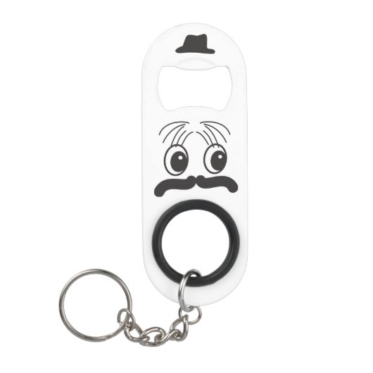 Monogram Guy © Mustache Pet Sleutelhanger Bottle O Flessenopener (Voorkant)