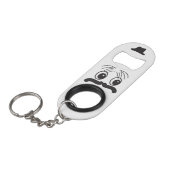 Monogram Guy © Mustache Pet Sleutelhanger Bottle O Flessenopener (Voorkant Gekanteld)