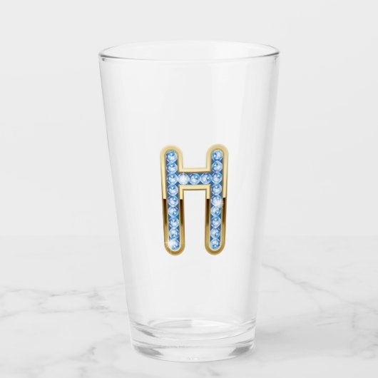 Monogram H - 16 oz glas (Voorkant)