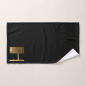 Monogram H Black en Gold Kijk Elegant Typografie Bad Handdoek (Handdoek)