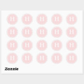 Monogram H Blush  kleurenafdichtingen Ronde Sticker (Vel)