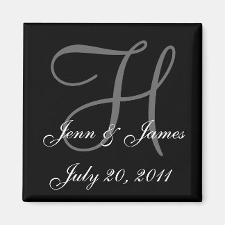 Monogram H Bruiloft Bruid Groom Datum Magneet