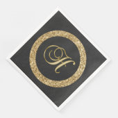 Monogram H, elegant gouden schrift Servet (Hoek)